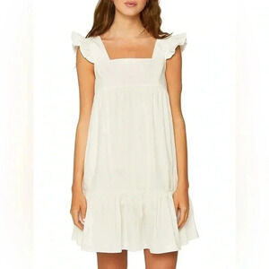 Compania  Fauve Ruffle-Sleeve Mini Dress